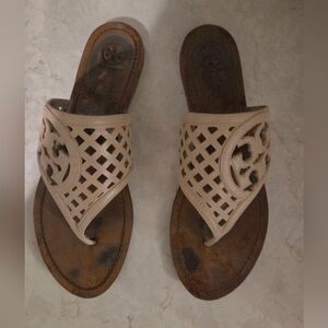 Women's Cream Sandals Tory Burch Size 10.5